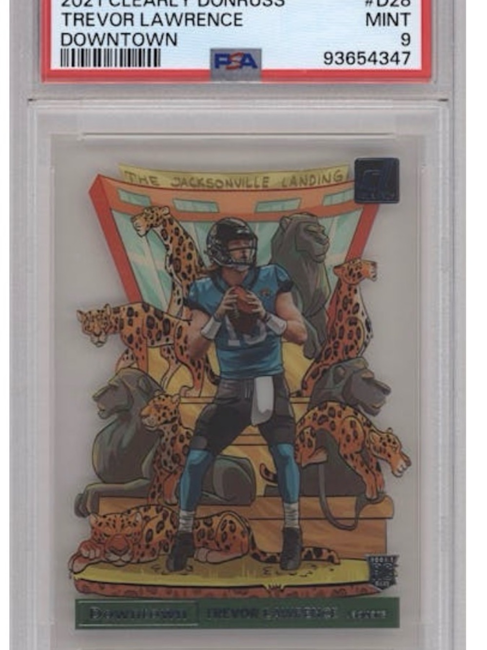 Trevor Lawrence Rookie Clearly Downtown Football Trading Card - Blue